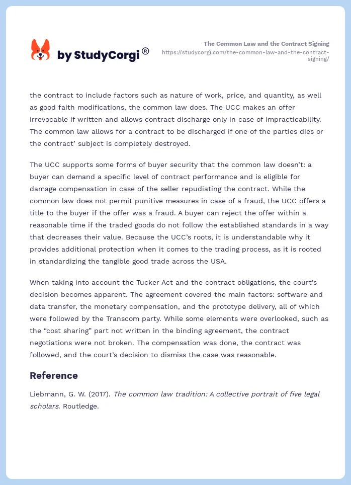 The Common Law and the Contract Signing. Page 2