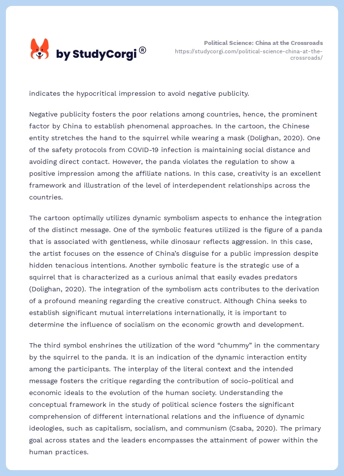Political Science: China at the Crossroads. Page 2