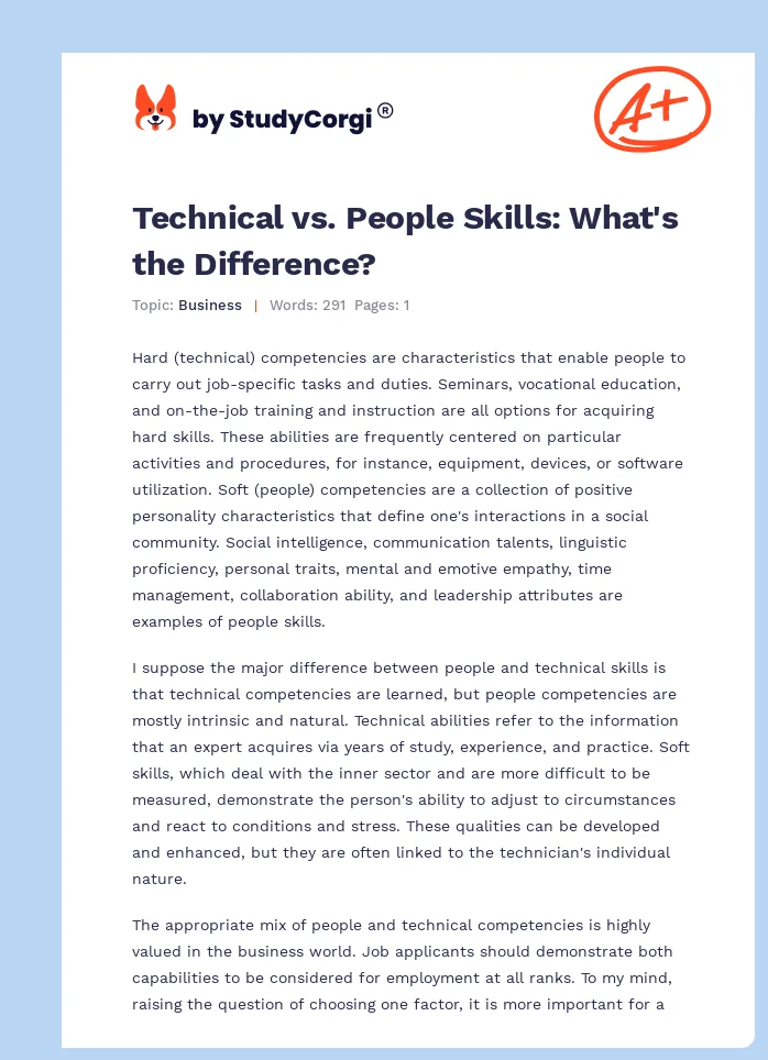 Technical vs. People Skills: What's the Difference?. Page 1