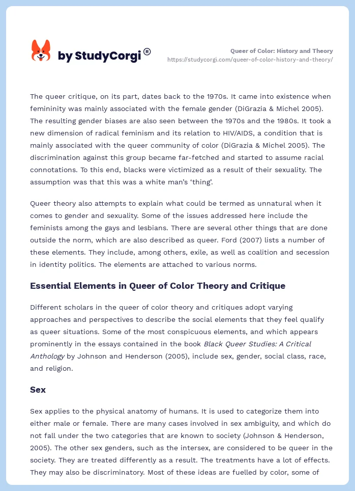 Queer of Color: History and Theory. Page 2