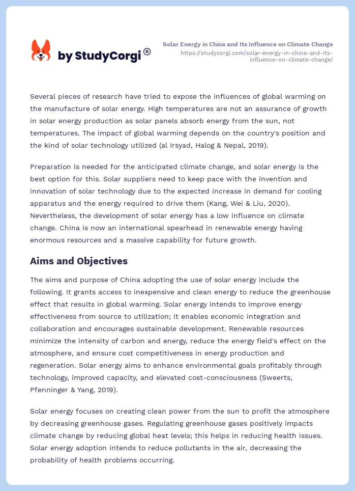 Solar Energy in China and Its Influence on Climate Change. Page 2