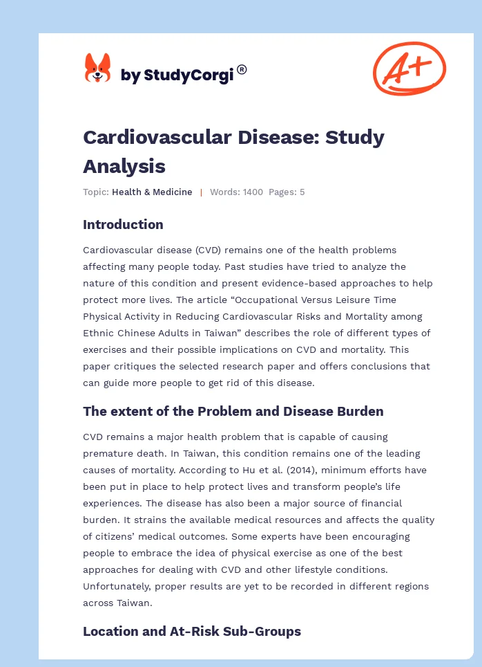 Cardiovascular Disease: Study Analysis. Page 1