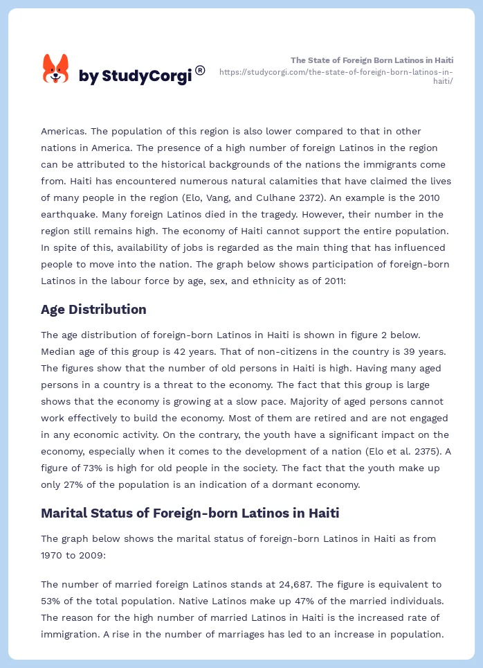 The State of Foreign Born Latinos in Haiti. Page 2