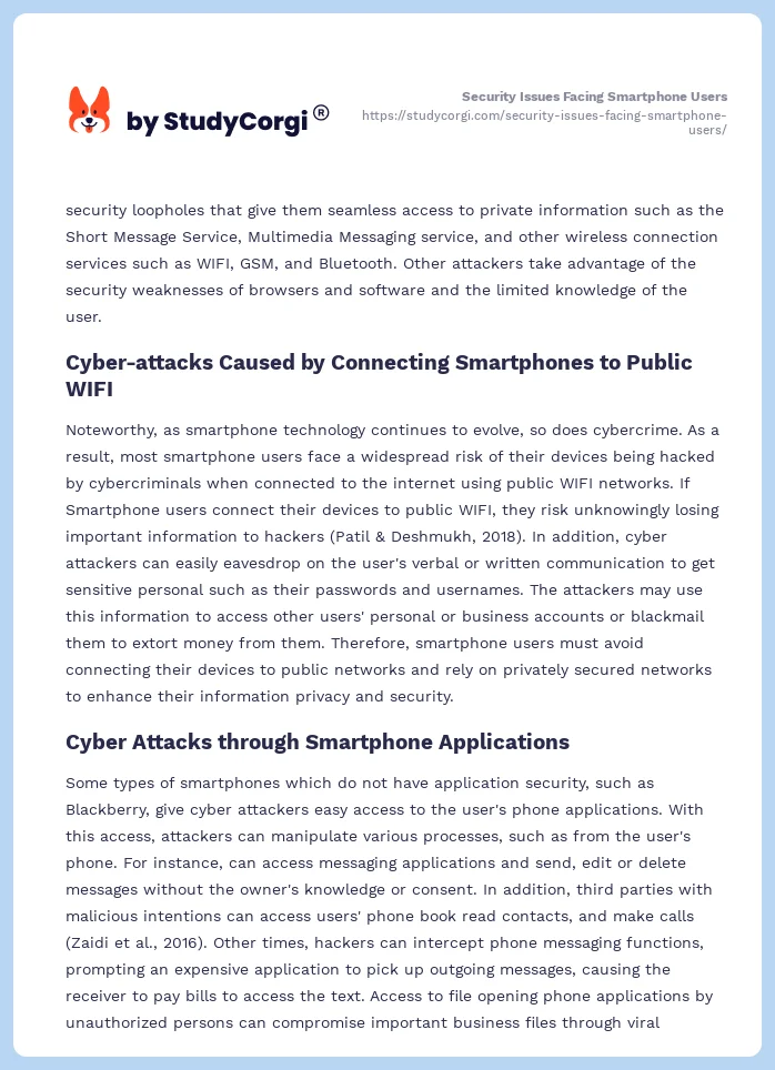 Security Issues Facing Smartphone Users. Page 2
