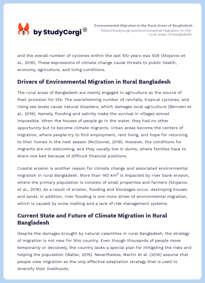 Environmental Migration in the Rural Areas of Bangladesh. Page 2
