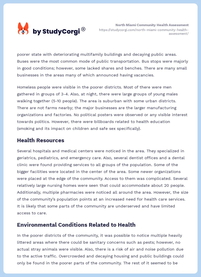North Miami Community Health Assessment. Page 2