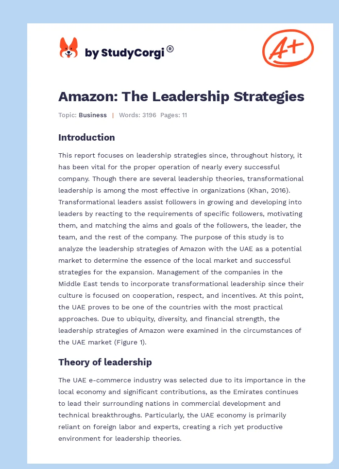 Amazon: The Leadership Strategies. Page 1