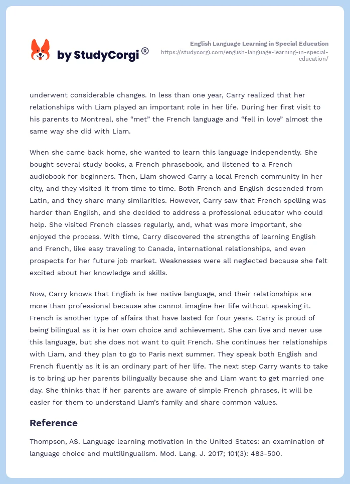 English Language Learning in Special Education. Page 2