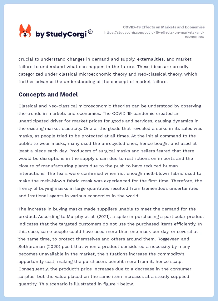 COVID-19 Effects on Markets and Economies. Page 2