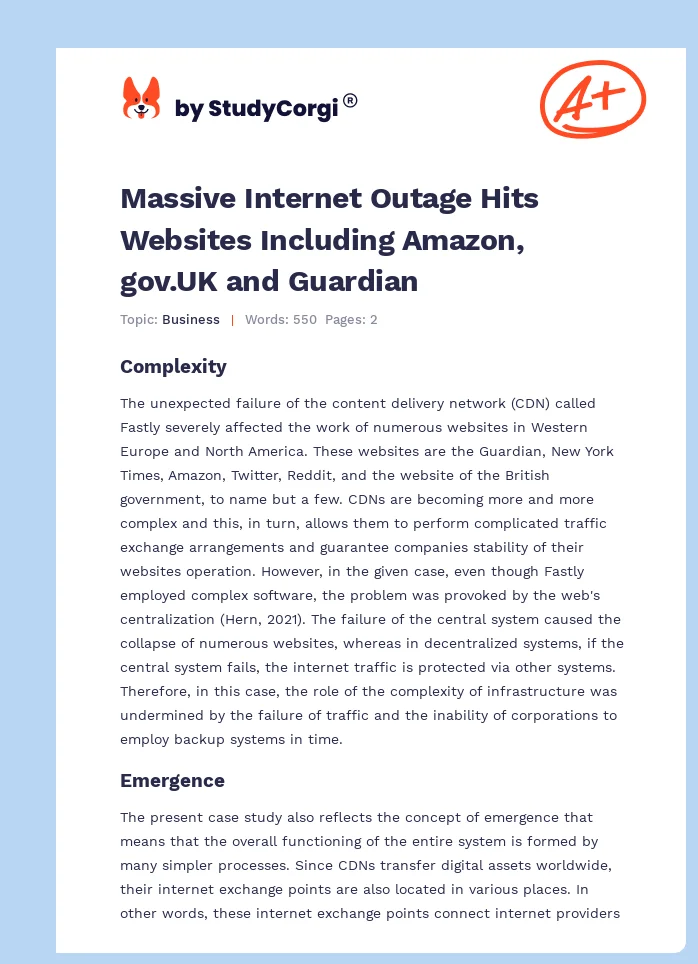 Massive Internet Outage Hits Websites Including Amazon, gov.UK and Guardian. Page 1