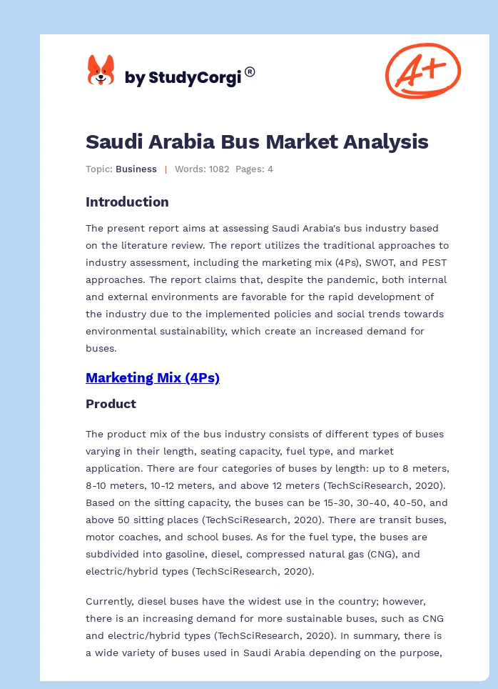 Saudi Arabia Bus Market Analysis. Page 1