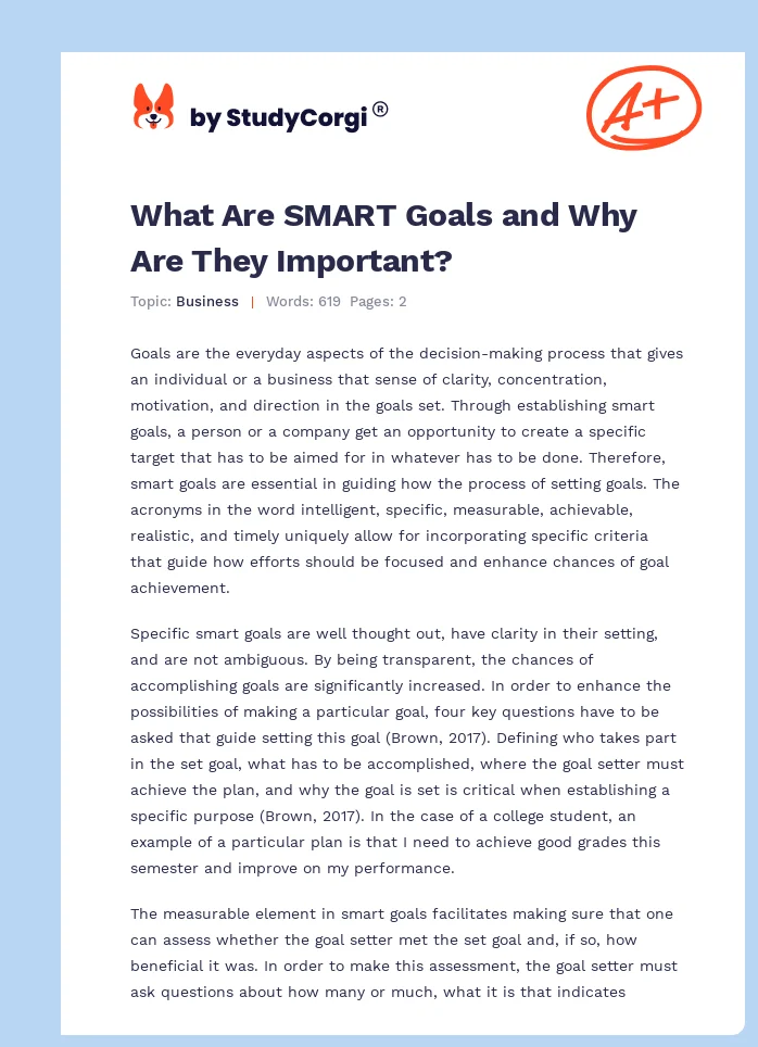 What Are SMART Goals and Why Are They Important?. Page 1