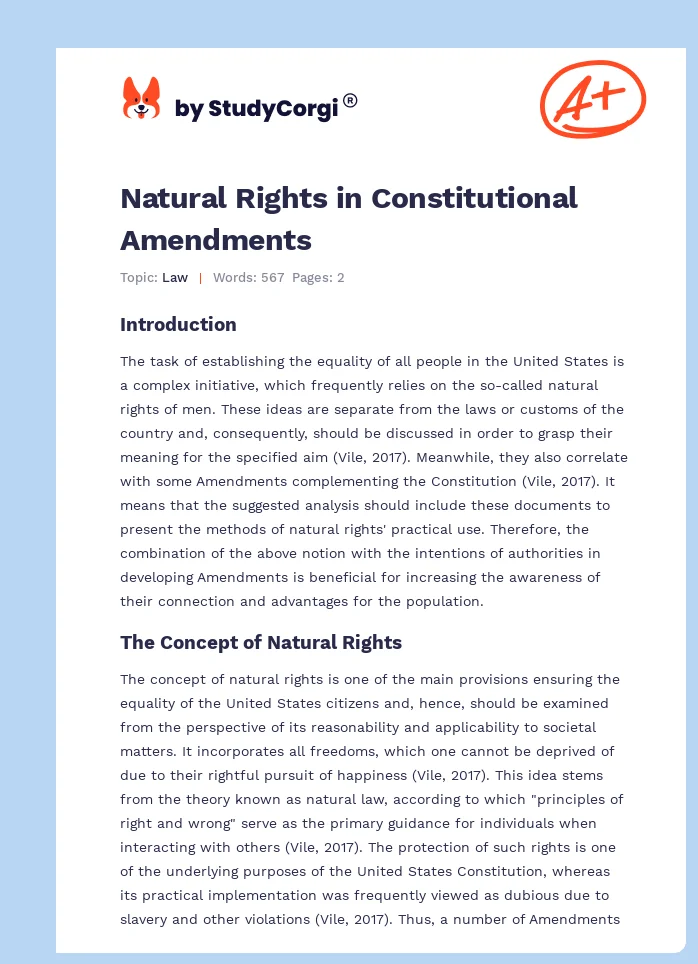 Natural Rights in Constitutional Amendments. Page 1