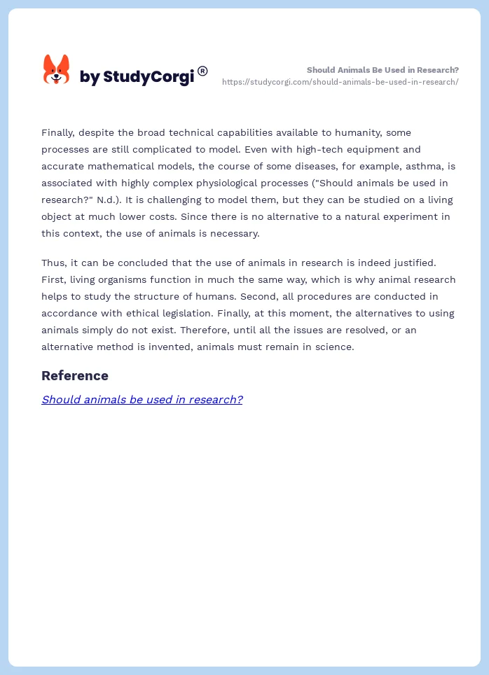 Should Animals Be Used in Research?. Page 2