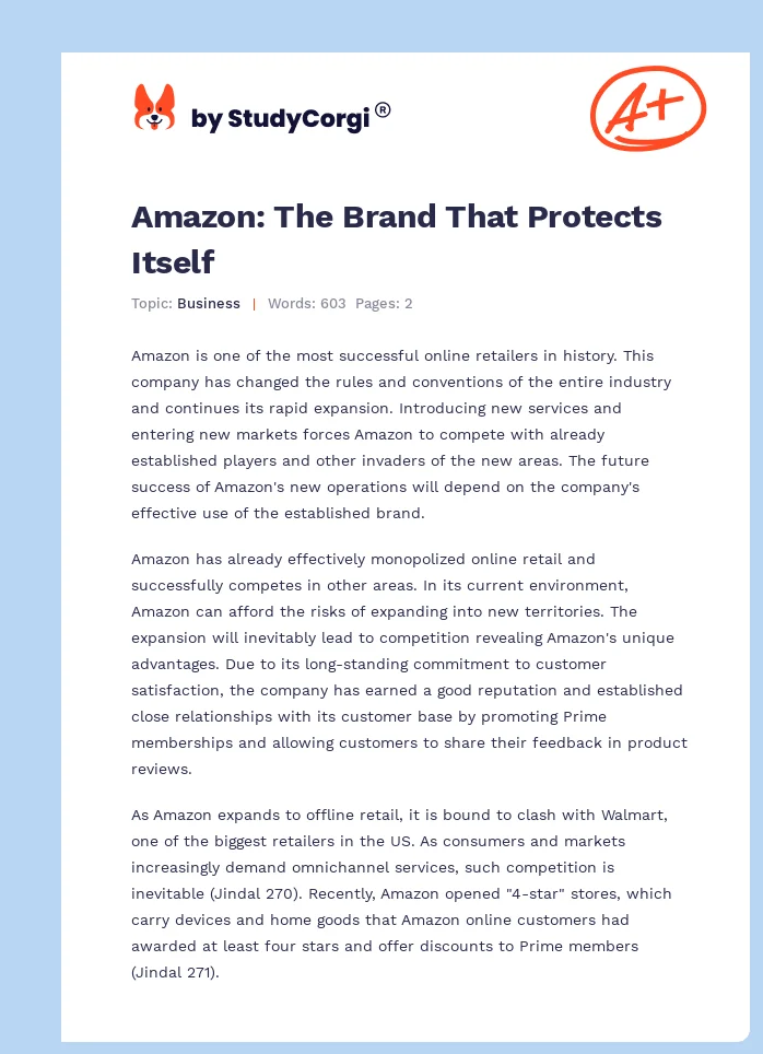 Amazon: The Brand That Protects Itself. Page 1
