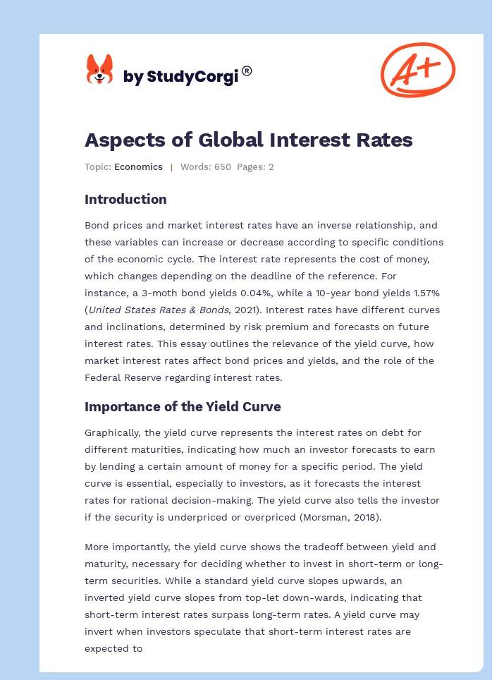 Aspects of Global Interest Rates. Page 1