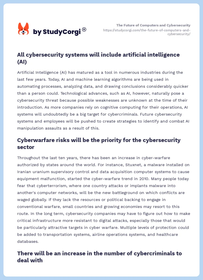 The Future of Computers and Cybersecurity. Page 2
