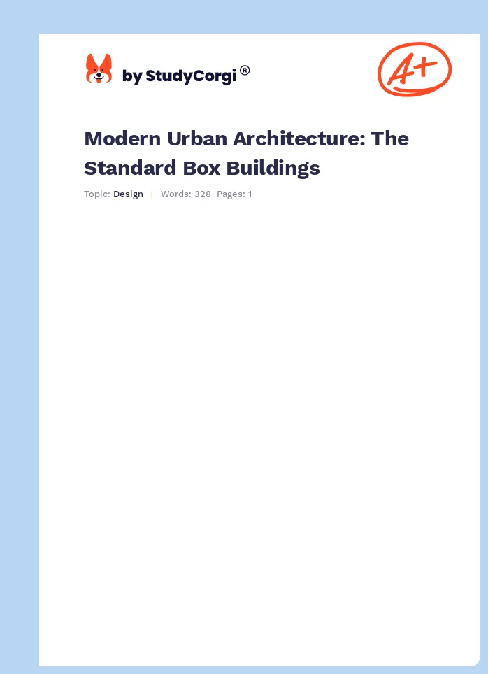 Modern Urban Architecture: The Standard Box Buildings. Page 1