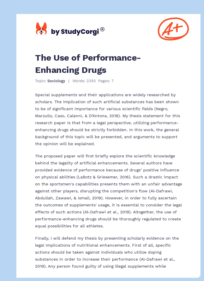 The Use of Performance-Enhancing Drugs. Page 1