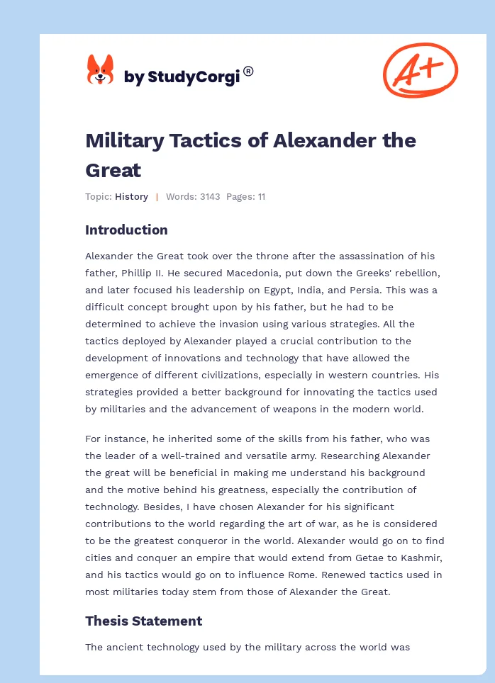 Military Tactics of Alexander the Great. Page 1