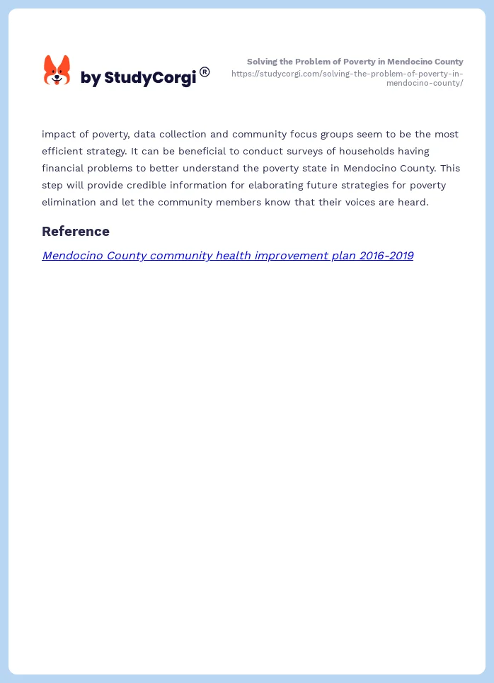 Solving the Problem of Poverty in Mendocino County. Page 2