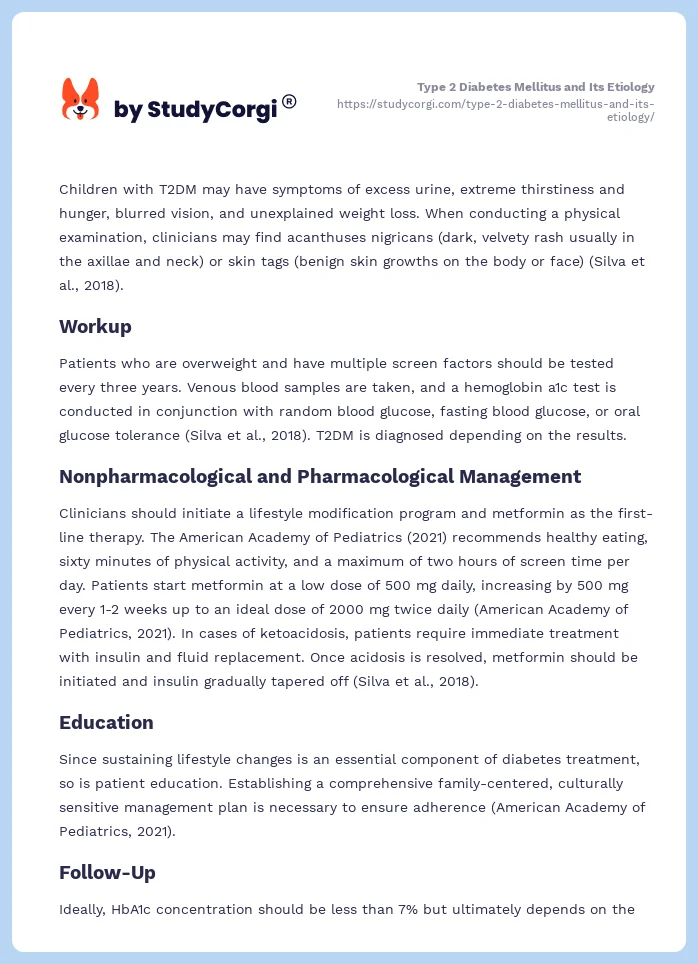 Type 2 Diabetes Mellitus and Its Etiology. Page 2