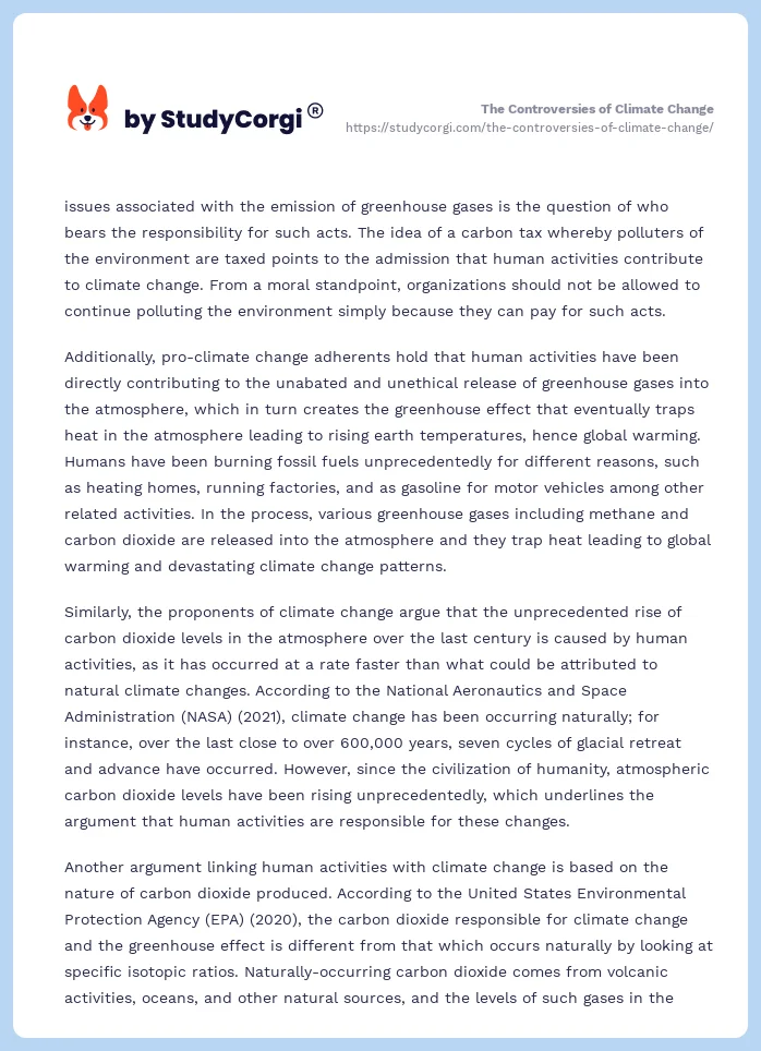 The Controversies of Climate Change. Page 2