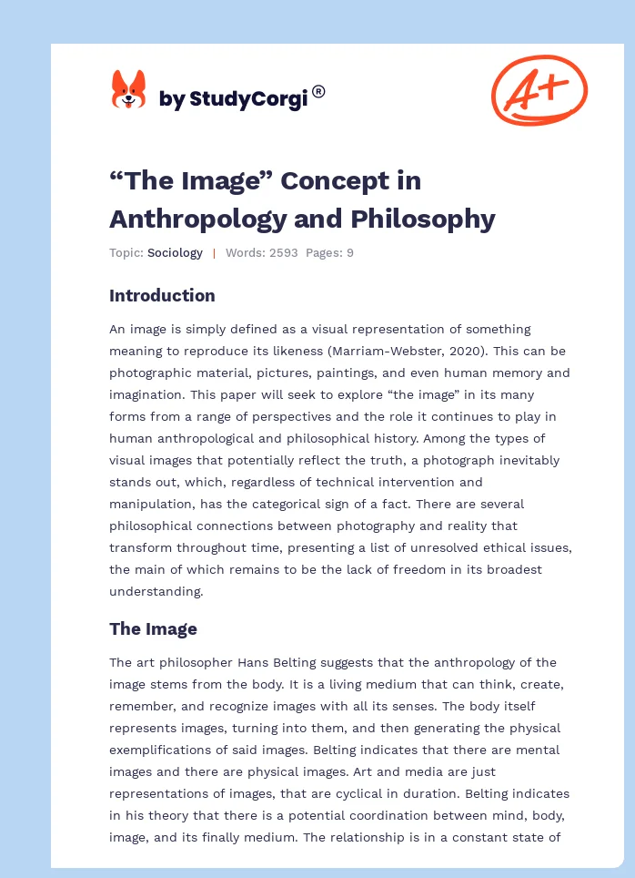 “The Image” Concept in Anthropology and Philosophy. Page 1