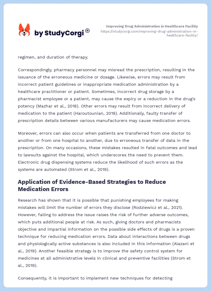 Improving Drug Administration in Healthcare Facility. Page 2