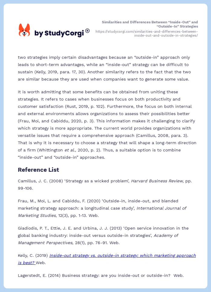 Similarities and Differences Between “Inside-Out” and “Outside-In” Strategies. Page 2