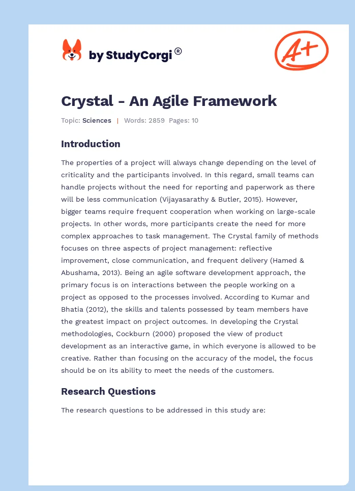 Crystal - An Agile Framework. Page 1