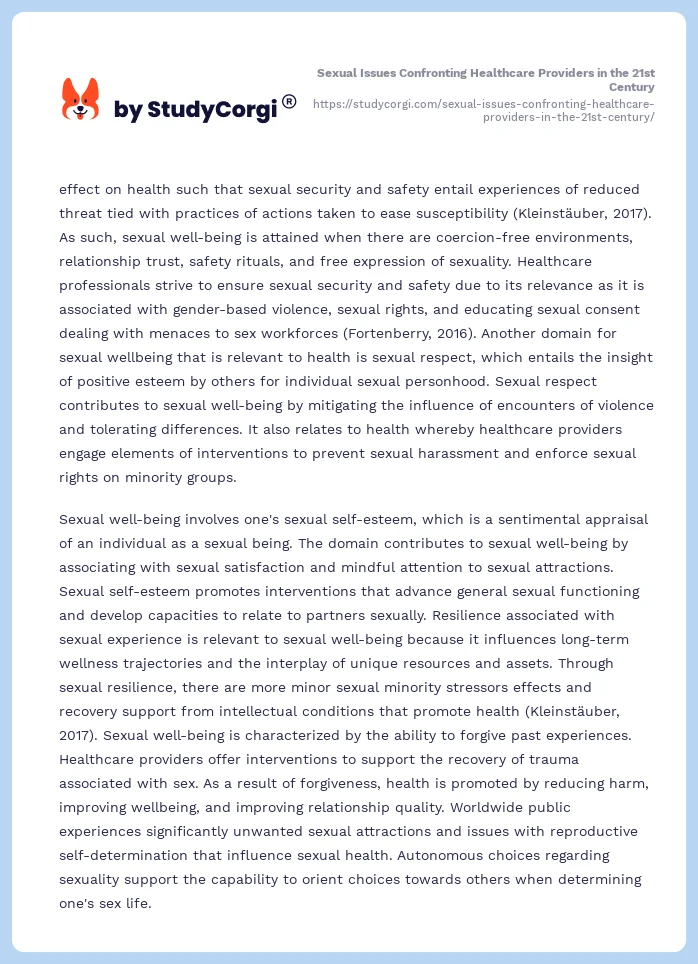 Sexual Issues Confronting Healthcare Providers in the 21st Century. Page 2
