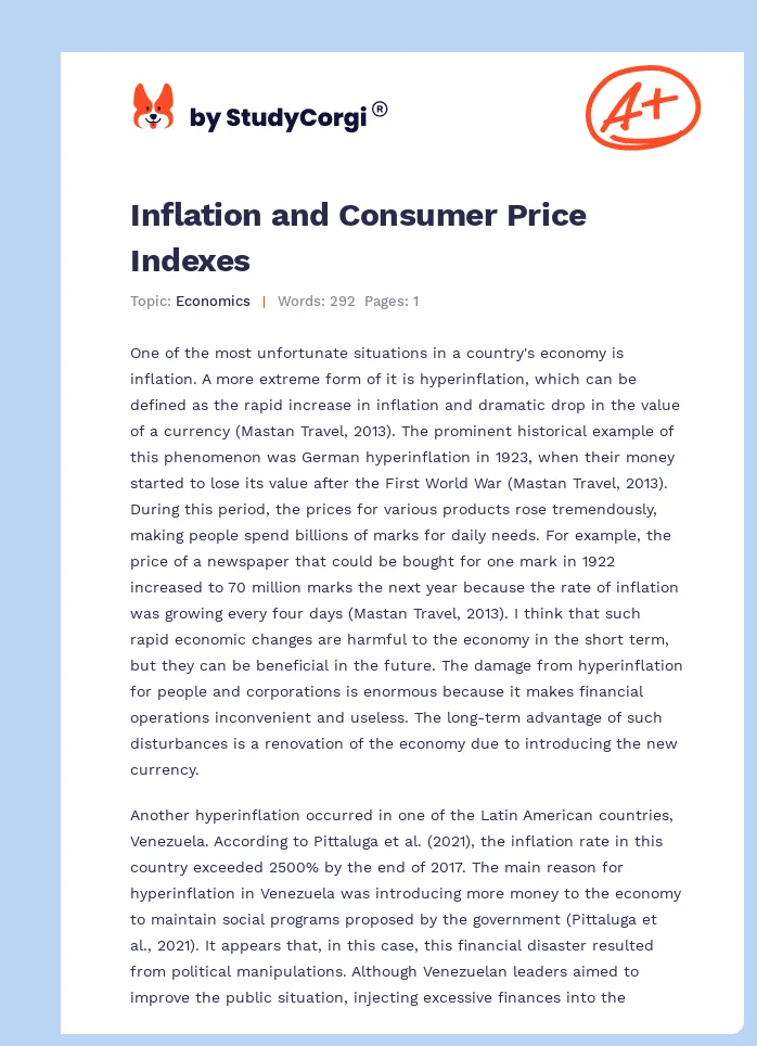 Inflation and Consumer Price Indexes. Page 1