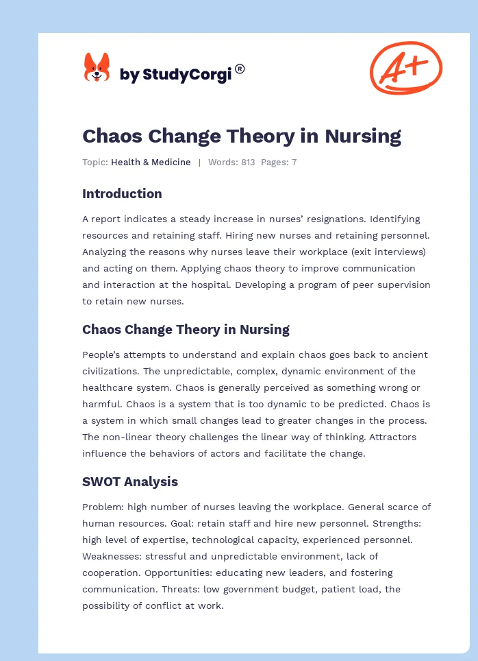 Chaos Change Theory in Nursing. Page 1