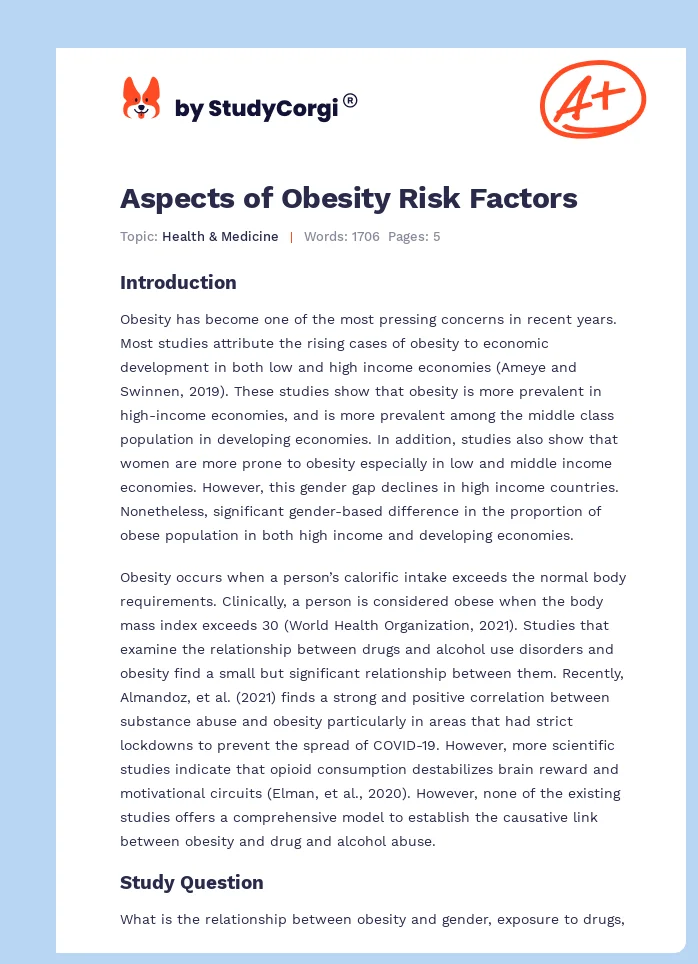 Aspects of Obesity Risk Factors. Page 1