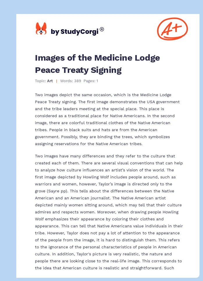 Images of the Medicine Lodge Peace Treaty Signing. Page 1