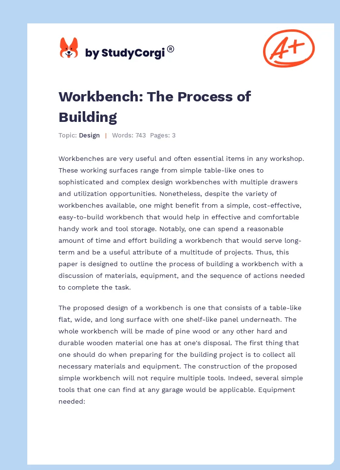 Workbench: The Process of Building. Page 1