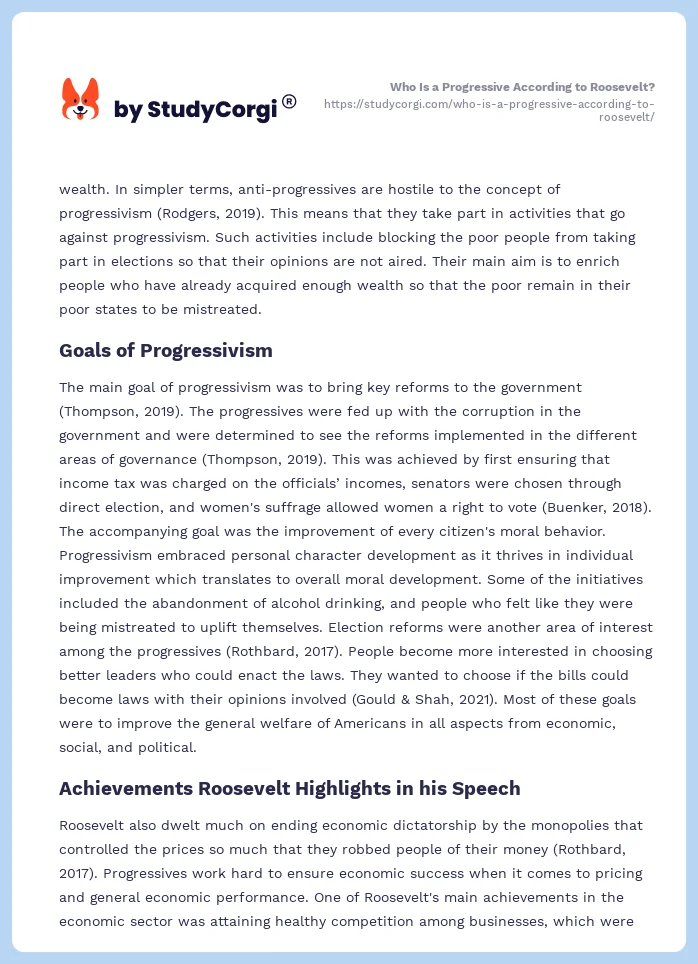 Who Is a Progressive According to Roosevelt?. Page 2