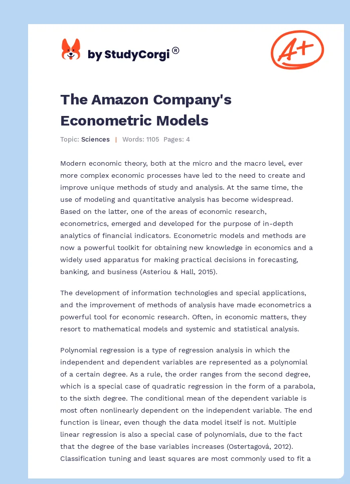 The Amazon Company's Econometric Models. Page 1