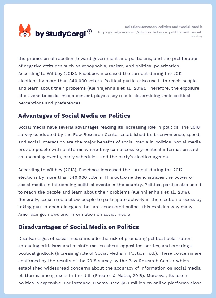 Relation Between Politics and Social Media. Page 2