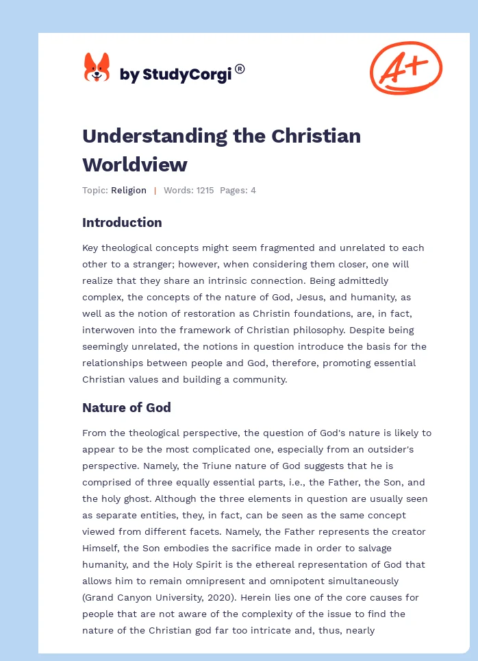 Understanding the Christian Worldview. Page 1