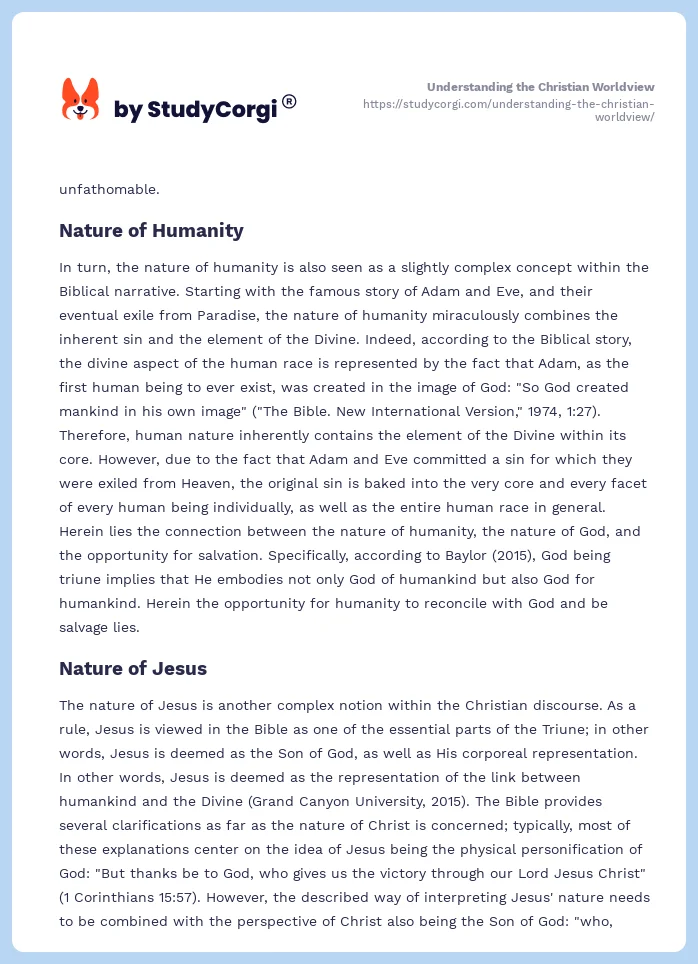 what is christian worldview essay