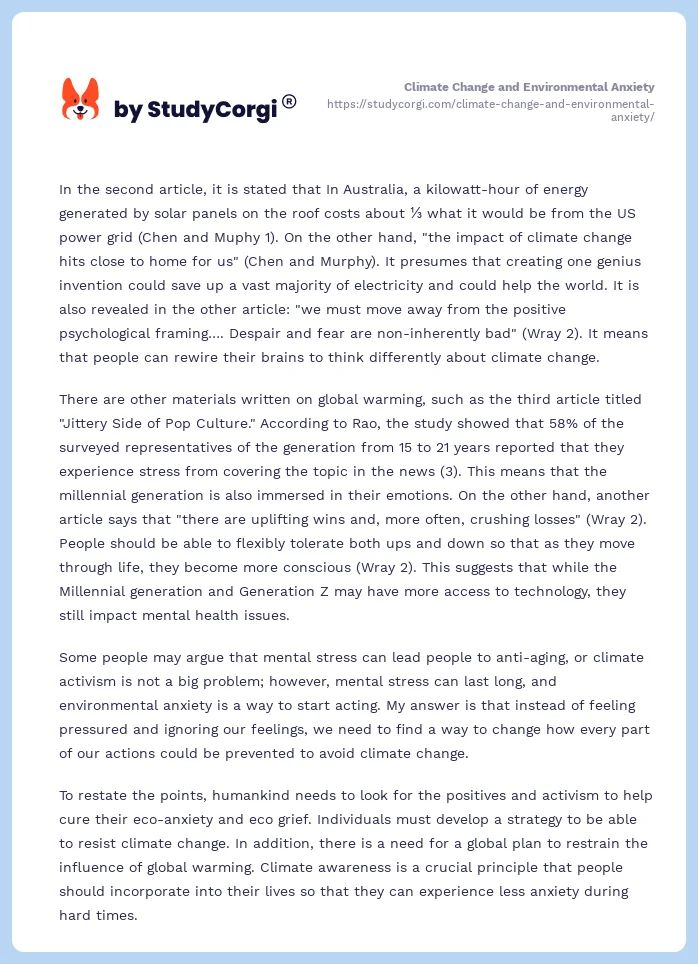 Climate Change and Environmental Anxiety. Page 2