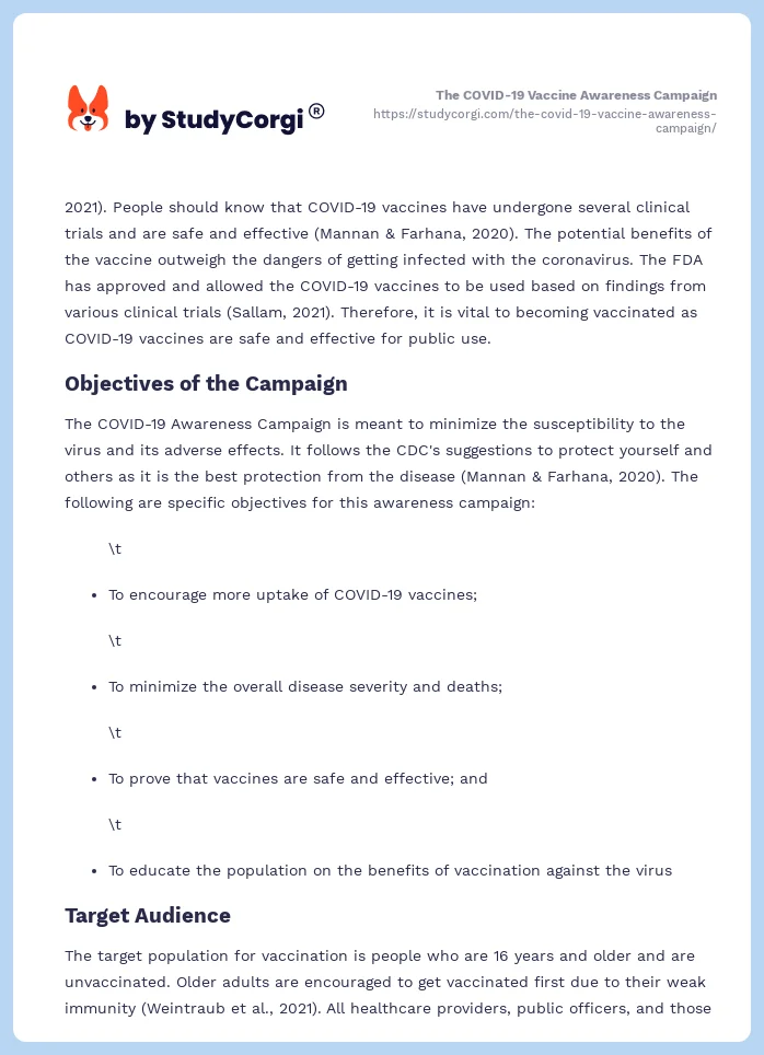 The COVID-19 Vaccine Awareness Campaign. Page 2