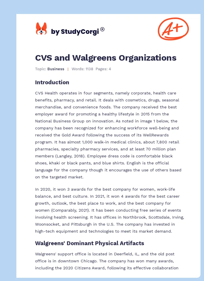 CVS and Walgreens Organizations. Page 1