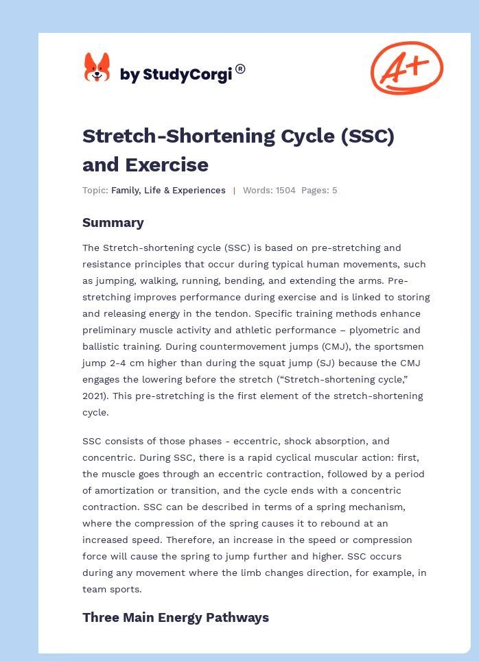 Stretch-Shortening Cycle (SSC) and Exercise. Page 1