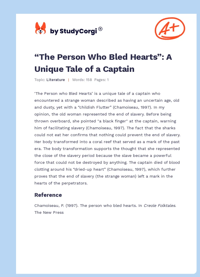 “The Person Who Bled Hearts”: A Unique Tale of a Captain. Page 1