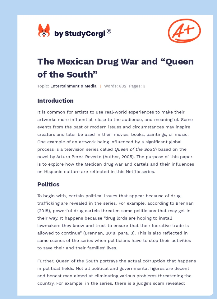 The Mexican Drug War and “Queen of the South”. Page 1