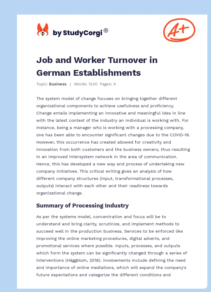 Job and Worker Turnover in German Establishments. Page 1