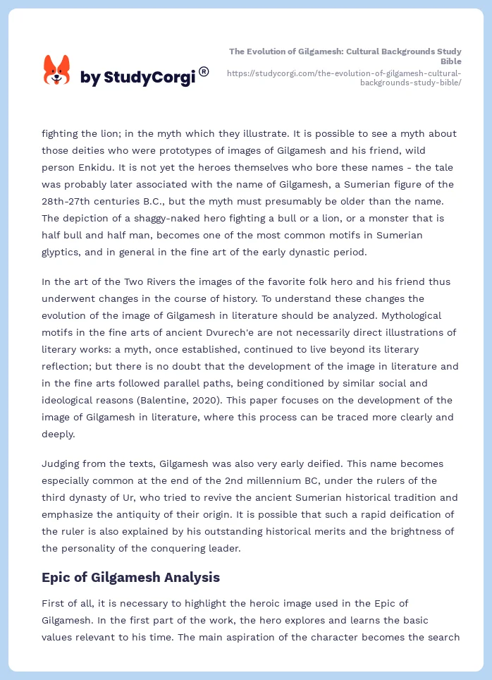 The Evolution of Gilgamesh: Cultural Backgrounds Study Bible. Page 2
